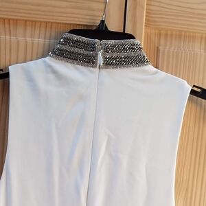 bebe Ivory Dress with Metallic Details